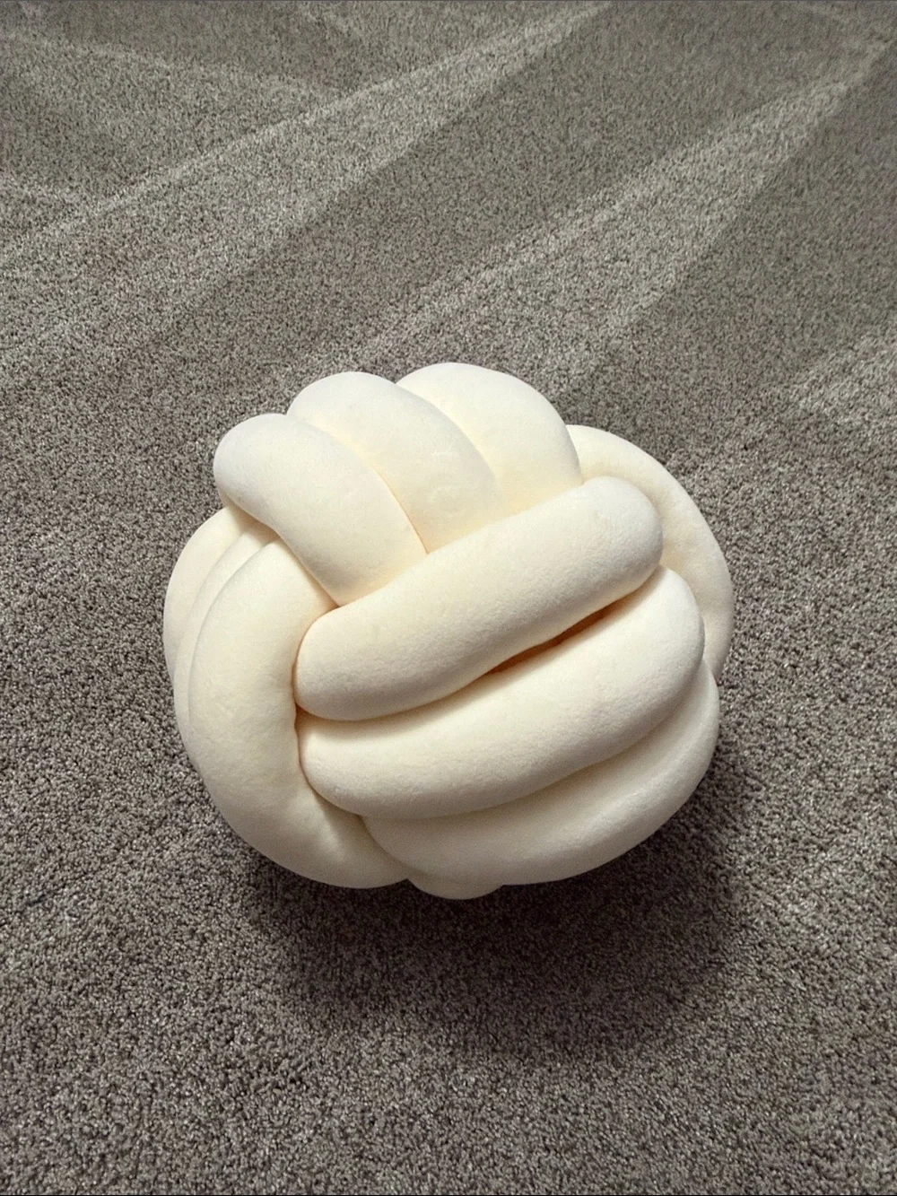 Cream Knotted Decorative Pillow